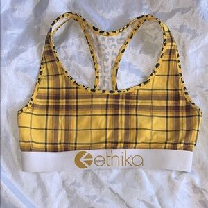 Ethika Yellow Plaid Sports Bra